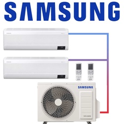 Samsung 2x Wind-Free Elite AR 07 Wandgerät 2,0 kW mit Free Joint Außengerät 4 kW
