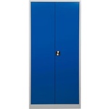 Gürkan Stahlschrank 100162 lichtgrau, enzianblau 92,0 x 42,0 x 195,0 cm, aufgebaut