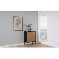 Actona GROUP Sideboard (1), schwarze Kontrastrahmen, 4 Türen und