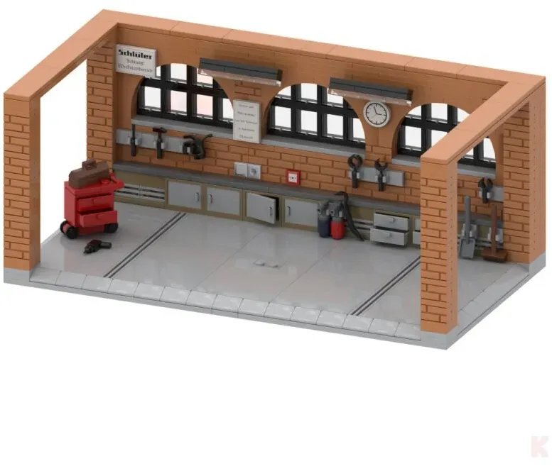 MunichBricks Schlüter Werkstatt-Diorama