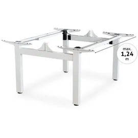 eSmart ETX-221W Weiß Ergonomisches Steh-Sitz-Doppel-Schreibtisch-Gestell Stufenlos elektrisch höhenverstellbar 69-119cm in Weiß 4x Memory Kollisionsschutz Aktivitätserinnerung Soft-Start/Stopp