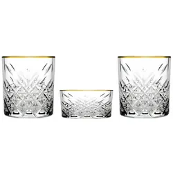 Pasabahce Timeless Golden Touch Gläser und Schale Set Kristall 96818