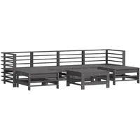 vidaXL 7-tlg Garten-Lounge-Set Grau Massivholz Kiefer Modell 23