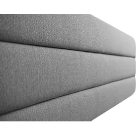 Home Affaire Polsterbett HOME AFFAIRE "Merrit", grau (hellgrau), B:213cm H:124cm L:234cm, Struktur (70% recyceltes Polyester, 30% Polyester), Betten, Polsterbett ohne Bettkasten Polsterbett, Quernaht im Kopf- und Fußteil, in 5 Breiten, auch in 220 cm Länge