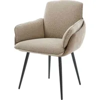 DeLife Polsterstuhl Luan-Flex, mit Armlehnen 4-Fuß konisch Schwarz Materialmix