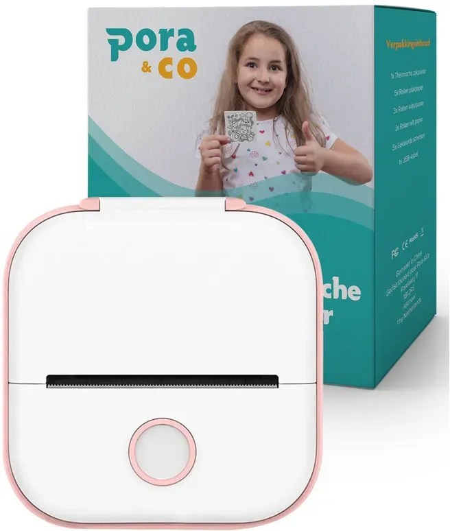 Pora&co Mini-Thermofotodrucker für Smartphone, rosa