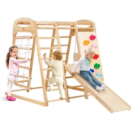 Vevor Klettergerüst 7 in 1 für Kleinkinder 120 x 109 x 121 cm Lackiert