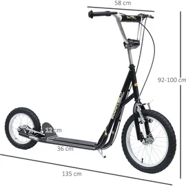 Homcom Kinderroller 16/12 Zoll mit Bremsen