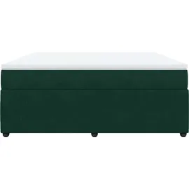 vidaXL Boxspringbett 180 x 200 cm Dunkelgrün