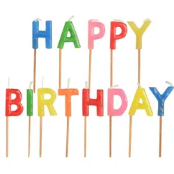 Papstar 16x Buchstabenkerzen-Set 8 cm Happy Birthday