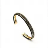 BC Anil Arjandas Lederarmbänder Farbe & Micro Pave CZ Uhr Schützende Makramee-Armbänder für Herren