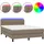 vidaXL Boxspringbett mit Matratze & LED Taupe 140x200 cm Stoff