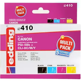 edding kompatibel zu Canon PGI-5BK + CLi-8 je CMY