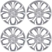 AutoBeeDen 4er-Pack Universal Radkappen für 14 Zoll Räder, 14" Radzierblenden, Radblenden (Silber, 14 Zoll)