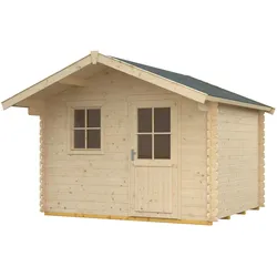 Gartenhaus SKANHOLZ "Como 1", beige (natur), Fußboden im Gartenhaus, Holz, Gartenhäuser