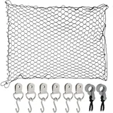 Relaxdays Trennnetz für Hunde, 100 x 100 cm, Autonetz mit Haken, Hundenetz Rückbank & Kofferraum, universal, schwarz