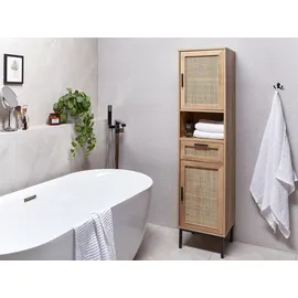 Beliani Rosell Badezimmerschrank 40 x 165 x 36 cm Hellbraun