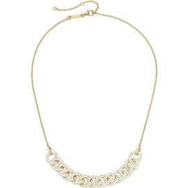 GIORGIO MARTELLO MILANO Collier "Mittelteil Panzerketten-Design mit Zirkonia, Silber 925", gold, GIORGIO MARTELLO MILANO, Halsketten, Damen, 45cm, Silber 925 (Sterlingsilber), Collier