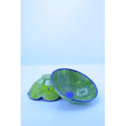 Grüne Onyx-Schalen im Blumen-Design