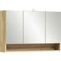 WELLTIME Spiegelschrank WELLTIME "Stubach", braun (wotaneiche), B:100cm H:64cm T:20cm,
