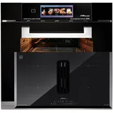 Kaiser Küchengeräte Backofen-Set Herd Set Autark Multifunktions-Elektro-Backofen mit Pyrolyse und Dampfreinigung, TFT Display, 60cm, 86L,Air Fry+Induktion 90 cm autark, Einbau-Induktionskochfeld mit integriertem Dunstabzug 600 m3/h, 90 cm EH 6344 N+KCT 9102, mit 1-fach-Teleskopauszug schwarz