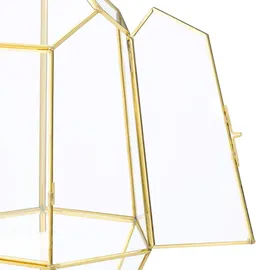 Relaxdays Pflanzenterrarium Glas Kupfer 26 x 18 x 15 cm