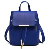 DORRISO Damen Rucksäcke PU Leder Handtasche Schultertaschen Schulter Tasche Tourismus Beiläufig Reise Outdoor wasserdichte Schule Großer Kapazität Rucksack Blau A