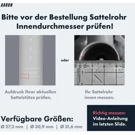 Aaron Post Sattelstütze - 27,2, 30,9 oder 31,6 mm - 350mm Länge - Silber - 30,9 mm