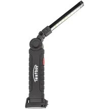 Testboy Light 200 LED-Arbeitsleuchte mit wiederaufladbarem Li-Ion-Akku (bis 270° schwenkbar, Intensitätsstufen 50% oder 100%, inkl. Magnet & Haltehaken, eingebauter Akku, leistungsstark), Schwarz