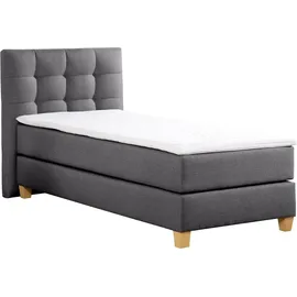 Home Affaire Boxspringbett HOME AFFAIRE "Moulay", grau (anthrazit), B:104cm L:211cm, Komplettbetten, Boxspringbett, inkl. Topper, in 3 Härtegraden, TFK auch in Härtegrad 4