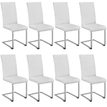 Tectake tectake® Schwingstühle Kunstleder 8er Setweiß