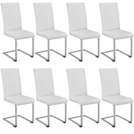 Tectake tectake® Schwingstühle Kunstleder 8er Setweiß