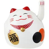 Superfreak Glückskatze - Maneki-Neko - rundliche Winkekatze 8 cm - weiß