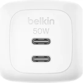 Belkin Dual USB-C Ladegerät Power Delivery und PPS (50 W) weiß