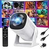 Mini Beamer Handy【Auto Trapezkorrektur】 YOTON Y4 Tragbarer Projektor Bluetooth, 2025 Neuer Full HD Videoprojektor für Heimkino, 50% Zoom Outdoor Projector Kompatibel mit HDMI/USB/Phone/PS5/Fire Stick