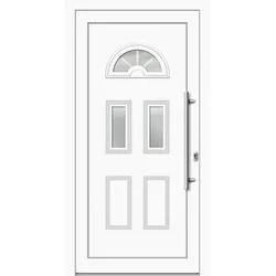 LAGER Kunststoff Landhaustür "MADLEN" 71 mm kurze Lieferzeit Weiß RAL 9016 beidseitig innen öffnend DIN rechts