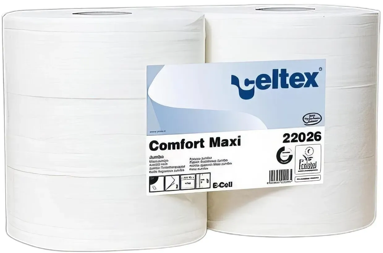 Mini Jumbo Toilettenpapier 2-lagig Zellstoff 9,2x18cm weiß, 6 Rollen je 160m