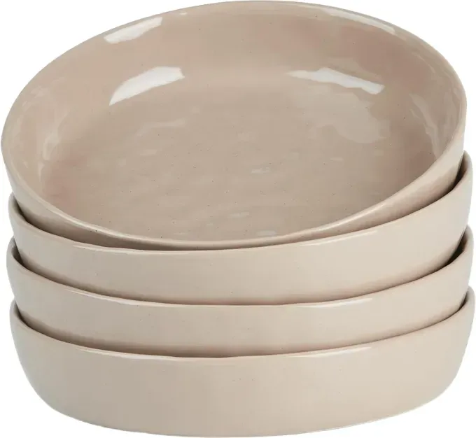 Richmount 4-teiliges Set kleiner Schalen mit ausgestelltem Rand und reaktiver Glasur - Grau Blau