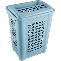 keeeper Wäschebox mit Einwurfschlitz und aufklappbarem Deckel, Luftdurchlässig, 60 l, Per, Nordic Blue