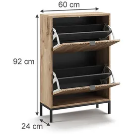 Vicco Eliza 60 x 92 x 0 cm 2 Klappschubladen braun
