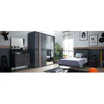 JV Möbel Kinderzimmer-Set Grau aus Holz mit modernem Design