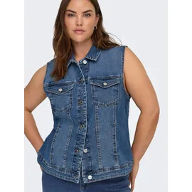 ONLY CARMAKOMA Trenchcoat-Weste in medium Blue denim, | Gr.: 48,
