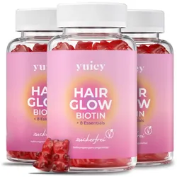 yuicy® Biotin Gummies 10mg Hair Glow Haarvitamine Für Haarwachstum 180 St