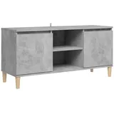 vidaXL TV-Schrank mit Massivholz-Beinen Betongrau 103,5x35x50 cm