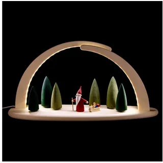 Seiffener Volkskunst | LED Lichterbogen Schwibbogen 42x21cm | Original Erzgebirgische Volkskunst | 15376 | Weihnachten Weihnachtsbogen | Weihnachtswichtel