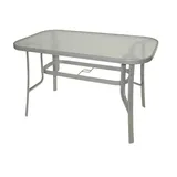 FRG Tisch Stahl/Glas 70x120cm silber