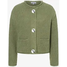 More & More kurze Rippstrickjacke grün 44