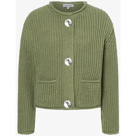 More & More kurze Rippstrickjacke grün 44