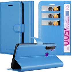 Cadorabo Book Stand Hülle für Realme 5 / 5i / 6i / C3 (Realme C3, Realme 6i, Realme 5i, Realme 5), Smartphone Hülle, Blau