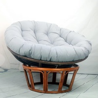 Papasansessel Kissen, Papasan Sitzkissen für Hängesessel, Rund Papasan Sessel, Bequem Weich Sitzkissen, Hängesessel Kissen für Korbsessel, Garten Stuhlauflag, grau, 130 * 130cm